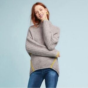 Moth by Anthropologie Oversized Wool Blend Gray Sweater